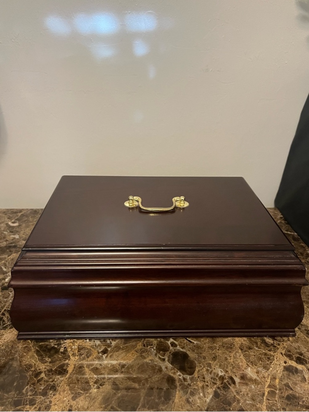 Wooden Jewelry Box Organizer w/ Red Velvet Lining – Lift-Out Tray & Ring Slots - Picture 12 of 16